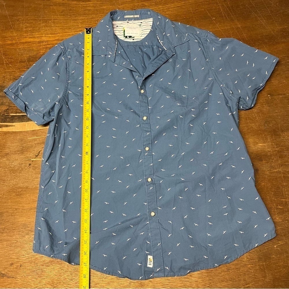 Denim & Flower By Ricky Singh Button Down Shirt - Blue - Short Sleeve - Size XL